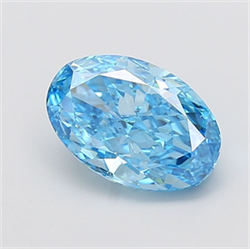 Picture of Lab Grown Diamond 3.99 Carats, Oval with  Cut, Fancy Vivid Blue Color, VS2 Clarity and Certified by IGI