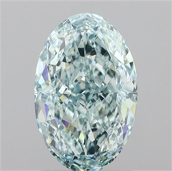 Picture of Lab Grown Diamond 2.04 Carats, Oval with  Cut, Fancy Intense Green Color, VVS2 Clarity and Certified by IGI