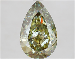 Picture of Lab Grown Diamond 2.70 Carats, Pear with  Cut, Fancy Intense Green Color, VS1 Clarity and Certified by IGI