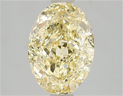 Picture of Lab Grown Diamond 3.04 Carats, Oval with  Cut, Fancy Vivid Yellow Color, VS1 Clarity and Certified by IGI