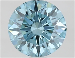 Picture of Lab Grown Diamond 1.52 Carats, Round with Ideal Cut, Fancy Vivid Blue Color, VVS2 Clarity and Certified by IGI