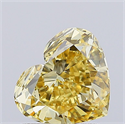Lab Grown Diamond 1.64 Carats, Heart with  Cut, Fancy Yellow Color, VS1 Clarity and Certified by IGI