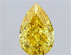 Picture of Lab Grown Diamond 3.10 Carats, Pear with  Cut, Fancy Vivid Yellow Color, VS1 Clarity and Certified by IGI