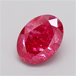 Picture of Lab Grown Diamond 2.03 Carats, Oval with  Cut, Fancy Vivid Pink Color, VS1 Clarity and Certified by IGI