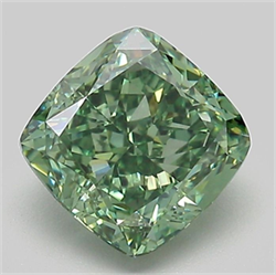 Picture of Lab Grown Diamond 2.05 Carats, CUSHION MODIFIED with  Cut, Fancy Vivid Green Color, VS1 Clarity and Certified by IGI