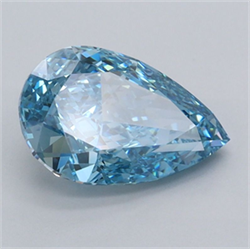 Picture of Lab Grown Diamond 1.50 Carats, Pear with  Cut, Fancy Vivid Blue Color, VVS1 Clarity and Certified by IGI