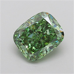 Picture of Lab Grown Diamond 2.24 Carats, CUSHION MODIFIED with  Cut, Fancy Vivid Green Color, VS1 Clarity and Certified by IGI