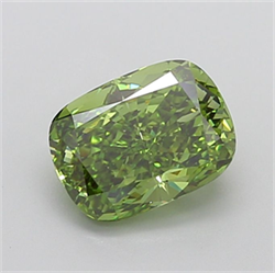Picture of Lab Grown Diamond 3.04 Carats, CUSHION MODIFIED with  Cut, Fancy Vivid Green Color, VS1 Clarity and Certified by IGI