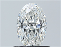 Natural Diamond 0.71 Carats, Oval with  Cut, F Color, SI1 Clarity and Certified by GIA
