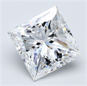 Natural Diamond 5.22 Carats, Princess with  Cut, F Color, VVS2 Clarity and Certified by GIA