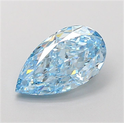 Picture of Lab Grown Diamond 2.05 Carats, Pear with  Cut, Fancy Vivid Blue Color, VS2 Clarity and Certified by IGI