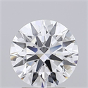 Lab Grown Diamond 2.10 Carats, Round with Ideal Cut, D Color, IF Clarity and Certified by IGI