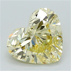 Picture of Lab Grown Diamond 2.42 Carats, Heart with  Cut, Fancy Yellow Color, VS2 Clarity and Certified by IGI