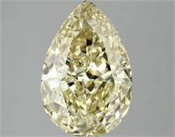 Picture of Lab Grown Diamond 3.10 Carats, Pear with  Cut, Fancy Intense Yellow Color, VS2 Clarity and Certified by IGI