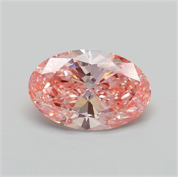 Picture of Lab Grown Diamond 4.07 Carats, Oval with  Cut, Fancy Vivid Pink Color, VVS2 Clarity and Certified by IGI