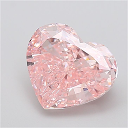 Picture of Lab Grown Diamond 5.00 Carats, Heart with  Cut, Fancy Intense Pink Color, VS1 Clarity and Certified by IGI