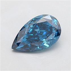 Picture of Lab Grown Diamond 1.52 Carats, Pear with  Cut, Fancy Vivid Blue Color, VS1 Clarity and Certified by IGI
