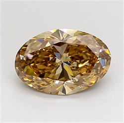 Picture of Lab Grown Diamond 3.28 Carats, Oval with  Cut, Fancy Brown Color, VS1 Clarity and Certified by IGI