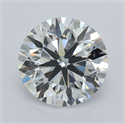 Lab Grown Diamond 1.29 Carats, Round with Ideal Cut, D Color, VVS2 Clarity and Certified by IGI