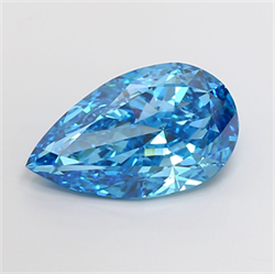 Picture of Lab Grown Diamond 10.04 Carats, Pear with  Cut, Fancy Vivid Blue Color, VVS2 Clarity and Certified by IGI