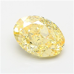 Picture of Lab Grown Diamond 2.06 Carats, Oval with  Cut, Fancy Vivid Yellow Color, VS2 Clarity and Certified by IGI