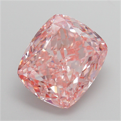 Picture of Lab Grown Diamond 13.04 Carats, CUSHION MODIFIED with  Cut, Fancy Vivid Pink Color, VVS2 Clarity and Certified by IGI