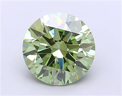 Picture of Lab Grown Diamond 2.04 Carats, Round with Ideal Cut, Fancy Vivid Green Color, VS1 Clarity and Certified by IGI
