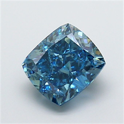 Picture of Lab Grown Diamond 2.59 Carats, CUSHION MODIFIED with  Cut, Fancy Vivid Blue Color, VS2 Clarity and Certified by IGI