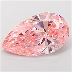 Picture of Lab Grown Diamond 6.03 Carats, Pear with  Cut, Fancy Vivid Pink Color, VVS2 Clarity and Certified by IGI