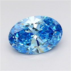 Picture of Lab Grown Diamond 1.32 Carats, Oval with  Cut, Fancy Vivid Blue Color, VVS2 Clarity and Certified by IGI