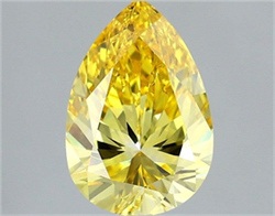 Picture of Lab Grown Diamond 1.75 Carats, Pear with  Cut, Fancy Vivid Yellow Color, VS1 Clarity and Certified by IGI