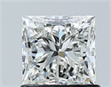 Natural Diamond 1.00 Carats, Princess with  Cut, I Color, VS2 Clarity and Certified by GIA