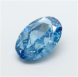 Picture of Lab Grown Diamond 2.01 Carats, Oval with  Cut, Fancy Vivid Blue Color, VS2 Clarity and Certified by IGI