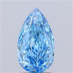 Picture of Lab Grown Diamond 1.30 Carats, Pear with  Cut, Fancy Vivid Blue Color, VVS2 Clarity and Certified by IGI