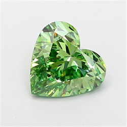 Picture of Lab Grown Diamond 2.03 Carats, Heart with  Cut, Fancy Vivid Green Color, VS1 Clarity and Certified by IGI
