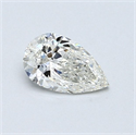 Natural Diamond 0.50 Carats, Pear with  Cut, J Color, I1 Clarity and Certified by GIA