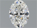 Natural Diamond 0.90 Carats, Oval with  Cut, F Color, SI2 Clarity and Certified by GIA