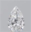 Natural Diamond 0.50 Carats, Pear with  Cut, E Color, SI1 Clarity and Certified by GIA