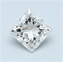 Natural Diamond 0.90 Carats, Princess with  Cut, G Color, SI1 Clarity and Certified by GIA