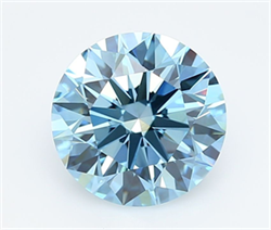 Picture of Lab Grown Diamond 3.06 Carats, Round with Ideal Cut, Fancy Vivid Blue Color, VVS2 Clarity and Certified by IGI