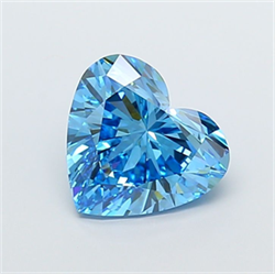 Picture of Lab Grown Diamond 5.02 Carats, Heart with  Cut, Fancy Vivid Blue Color, VS1 Clarity and Certified by IGI