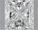 Natural Diamond 1.70 Carats, Princess with  Cut, H Color, VS2 Clarity and Certified by GIA