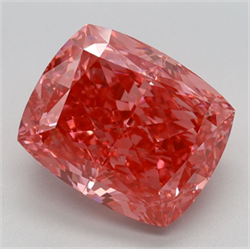 Picture of Lab Grown Diamond 5.29 Carats, CUSHION MODIFIED with  Cut, Fancy Vivid Pink Color, VVS2 Clarity and Certified by IGI