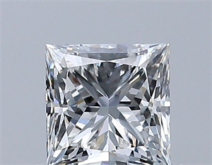 Picture of Natural Diamond 0.55 Carats, Princess with  Cut, F Color, VVS1 Clarity and Certified by GIA