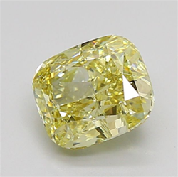 Picture of Lab Grown Diamond 2.51 Carats, CUSHION MODIFIED with  Cut, Fancy Yellow Color, VS1 Clarity and Certified by IGI