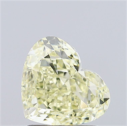 Picture of Lab Grown Diamond 1.37 Carats, Heart with  Cut, Fancy Light Yellow Color, VVS2 Clarity and Certified by IGI