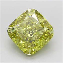 Picture of Lab Grown Diamond 3.50 Carats, CUSHION MODIFIED with  Cut, Fancy Yellow Color, VS2 Clarity and Certified by IGI