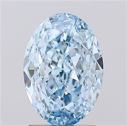 Picture of Lab Grown Diamond 2.03 Carats, Oval with  Cut, Fancy Vivid Blue Color, FL Clarity and Certified by IGI
