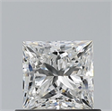 Natural Diamond 0.70 Carats, Princess with  Cut, F Color, VVS2 Clarity and Certified by GIA