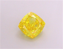 Picture of Lab Grown Diamond 1.45 Carats, CUSHION MODIFIED with  Cut, Fancy Vivid Yellow Color, VVS2 Clarity and Certified by IGI